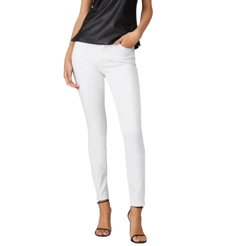 7 For All Mankind White The High Waist Ankle  Skinny Jeans Women Size 26 | 71-20 - Picture 2 of 9